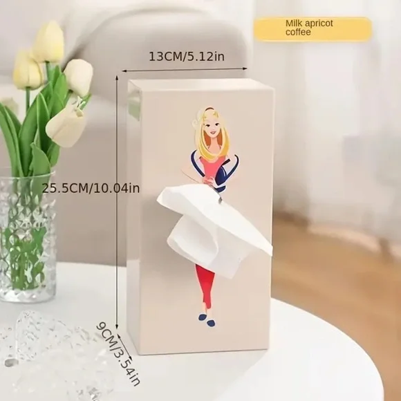 Tissue Box Holder with Storage Compartment, Plastic Rectangular Tissue Dispenser - Picture 4 of 4